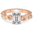 thumbnail image 3 of Emerald Shape 2 Carat IGI Certified Lab Grown Diamond Ring | 14K Rose Gold |Catrina Cutwork Lab Diamond Engagement Ring | FG-VS1-VS2 Quality Friendly Diamonds, 3 of 5