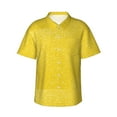 thumbnail image 6 of KLL Men's Hawaiian Shirt Short Sleeve Button Down Beach Shirts-Yellow Glitter, 6 of 6
