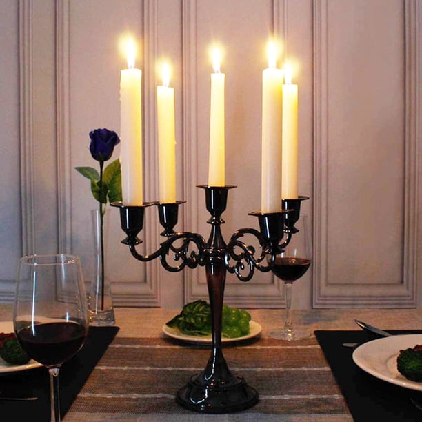 Bougeoir Vintage, Chandelier à 5 Bras, Bougeoirs pour Bougies Piliers, Chandelier Gothique, Support Élégant pour Mariage, Salle à Manger, Décoration Intérieure Bougeoir Vintage, Chandelier à 5 Bras, Bougeoirs pour Bougies Piliers, Chandelier Gothique, Support Élégant pour Mariage, Salle à Manger, Décoration Intérieure