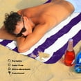 thumbnail image 4 of Exclusivo Mezcla 4-Pack Large Cabana Stripe Lightweight Soft Microfiber Beach Towels, Highly Absorbent Travel Pool Towel(Purple,30"x60"), 4 of 8
