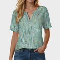 thumbnail image 2 of vigerkar Womens Summer Short Sleeve Blouse Plus Size Ladies Shirts Floral Loose Flowy Tops for Leggings Mint Green, XL, 2 of 4