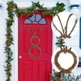 thumbnail image 4 of Easter Bunny Wreath Bunny-Shaped Grapevine Twig Wreath Handmade Rattan Rabbit Garland Pendant for Front Door Decoration Brown, 4 of 9