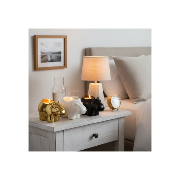 Decorative Animal Shaped Scented Candle for Men and Women - Small Votive Candle for Indoor and Outdoor - Stylish Home Decor Accent for Living Room, Bedroom, or Bathroom - Set of 3, 4", Black & Gold