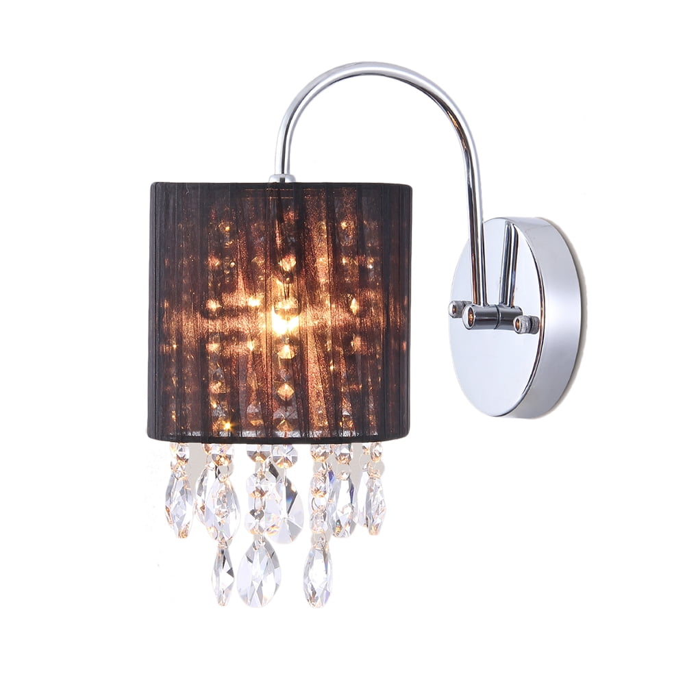 Andrea 1light Wall Lamp Chrome 9inch and Crystals