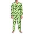 thumbnail image 3 of Kdxio Broccoli Vegetables Men’s Pajama Set Pajamas For Men 2 Piece PJ Set with Men Pajama Pants and Long Sleeve T-Shirt Lounge Set-Small, 3 of 7