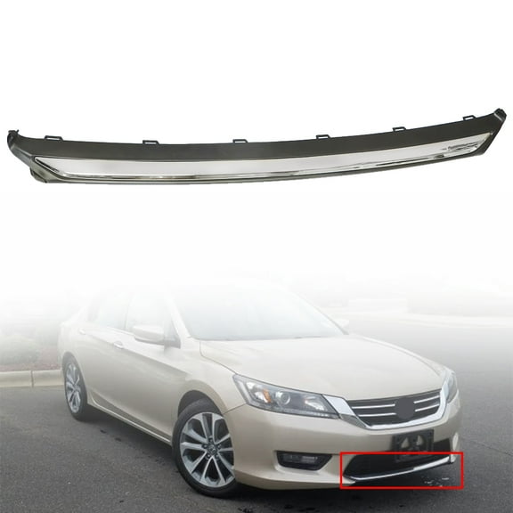Genrics  Silver Chrome Front Lower Bumper Cover Trim Molding Replacement for 2013 2014 2015 Accord HO1095119 71150T2FA00