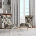 thumbnail image 2 of Designart "Grey Floral Grace" Grey Floral Upholstered Accent Chair - Cottage Arm Chair For Living Room, 2 of 5