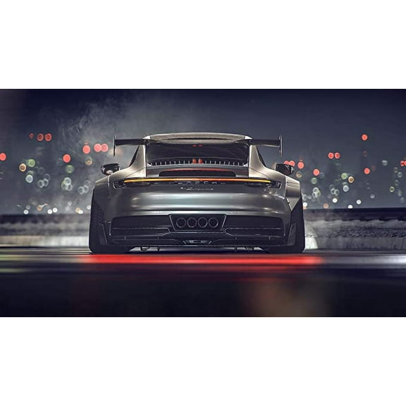 Iconic Arts Laminated 42x24 Poster: Porsche 911 Carrera 4s 4k HD