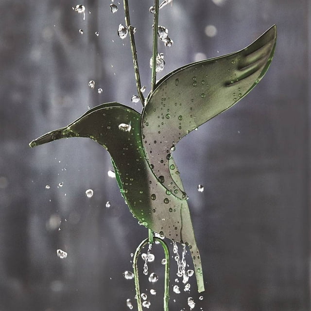 Vintage Bird Rain Chain Drain Gutters Decorated Rain Chain Garden Rain Steering Wheel Chain 8 Feet (About 2.5 ) Bronze Large Stain Glass Window