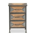 thumbnail image 4 of Baxton Studio Laurel Rustic Industrial Antique Grey Finished Metal and Whitewashed Oak Brown Finished Wood 3-Drawer End Table, 4 of 8