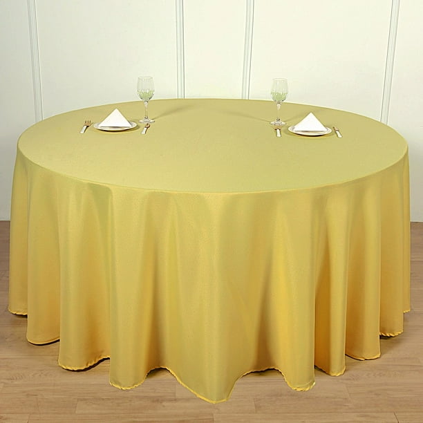 Balsacircle 120 Round Polyester Tablecloth Wedding Table Linens Yellow Com Balsacircle 120 Round Polyester, 120 Round Table Cloths
