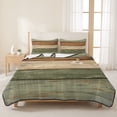 thumbnail image 3 of King Quilt Set 96''x106'', Farmhouse Sage Green Brown Lightweight Summer Bedspread Coverlet Set with 2 Pillow Shams, Vintage Wooden Striped Breathable All Season Quilt Bedding for Bedroom/Guest Room, 3 of 9