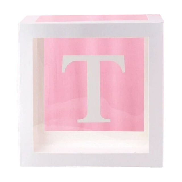 Popular Home Essentials, Balloon Box Exquisite Decor A Z Letter Cardboard Cube Clear Box for Propose Marriage