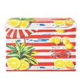 thumbnail image 7 of Yayeee Collapsible Cube Storage Bin with Lid Fabric Closet Decorative Basket with Handles, Striped Lemon, 7 of 7