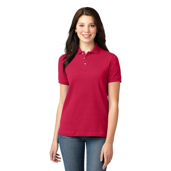 Port Authority L420 Ladies Heavyweight Cotton Pique Knit Polo