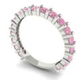 thumbnail image 2 of 1.26 ctw Wedding Band for Women - 14K White Gold Simulated Pink Diamond Stackable Eternity Ring, 2 of 6