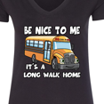 thumbnail image 4 of Inktastic School Bus Driver Be Nice Women's V-Neck T-Shirt, 4 of 5