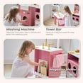 thumbnail image 3 of Teamson Kids Little Chef Savannah Wooden 3-piece Play Kitchen Set with Fridge, Sink, Stove & 21 Accessories, Pink, 3 of 14