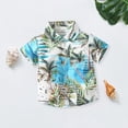 thumbnail image 2 of Coerni Toddler Boys Hawaiian Shirt Baby Short Sleeve Button Down Shirts Tropical Beach Top Lapel Neck Casual Summer Clothes, 2 of 9