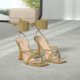 thumbnail image 2 of Sandalias de tacón Mostrin Gold con tiras y cordones para mujer, 2 of 7