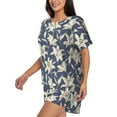 thumbnail image 2 of Picia Lilies Flowers Pajamas Sets for Women Soft Short-Sleeved Pjs with Lounge Shorts Two Piece Sleepwear-Medium, 2 of 9