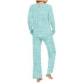 thumbnail image 3 of Tnhcen Women's Long Sleeve Pajamas Set Casual Sleepwear Outfits Loose Top and Pants Homewear S-3XL, 3 of 5