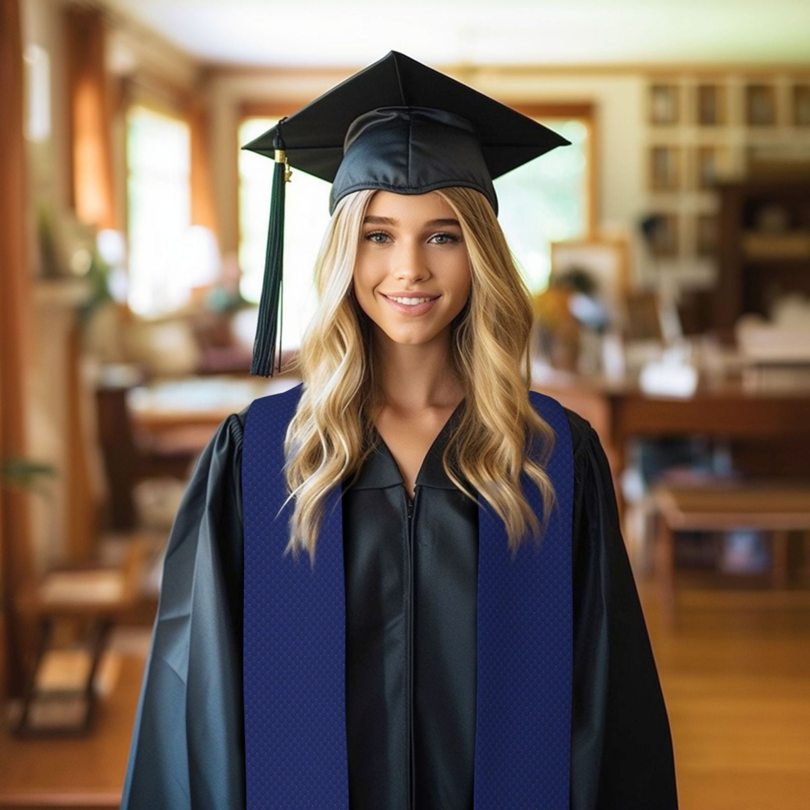 Coaee Navy Blue Graduation Stole, Unisex, 72