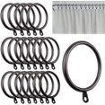 thumbnail image 1 of Anillos para Colgar Cortinas de Metal con Ojales para Cortinas, para Cortinas y Varillas, 38 mm de Diámetro Interior, 20 Unidades (Negro), 1 of 5