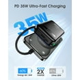 thumbnail image 4 of EnergyQC 20,000mAh Power Bank – 35W PD 3.0 & QC 4.0 Fast Charging Portable Charger with Built-in Lightning & USB-C Cables, Black, 4 of 8