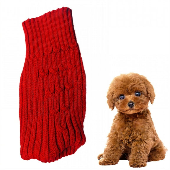 TELOLY 1Pcs Large Dog Sweater, Dog Dress Small Dog Clothes, Red L