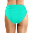 thumbnail image 4 of MNCEKFOD Women's Tummy Control Swim Bottoms Floral High Waist Ruched Belly Control Bikini Swim Shorts Comfortable And Stylish Swimsuit Bathing Suit Bottoms Mint Green XL, 4 of 6