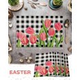 thumbnail image 6 of Easter Placemats Set of 6, Tulip Black Buffalo Plaid Placemat for Dining Table Decorations, Spring Flower Floral Place Mats, Spring Table Mats for Kitchen Dinner Seasonal Holiday Party Decor, 6 of 6