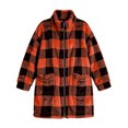 thumbnail image 6 of Livrdious Women Plaid Fleece Jackets Oversized Long Sleeve Outwear Jacket Zipper Warm Fall Winter Coats with Pockets, 6 of 7