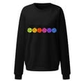 thumbnail image 4 of QUNYINEY Long Sleeve Women Sweatshirt Black Casual Pickleball Crew Neck Tops Drop Shoulder Pullover Loose Sweatshirts, 4 of 4