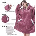 thumbnail image 3 of Oversized Wearable Blanket Sherpa Fleece Thick Warm Big Hooded Sweatshirt Blanket Hoodie Mother's Day Gifts for Adult Women Mom Girls Teenagers Men - Dark Pink, 3 of 7