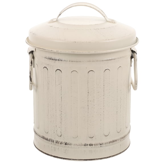 Metal Fireplace Ash Bucket with Lid and Handle, Vintage Iron Ash Container for Indoor Home Use, Durable Storage Pail for Wood Stove and Hearth Cleaning