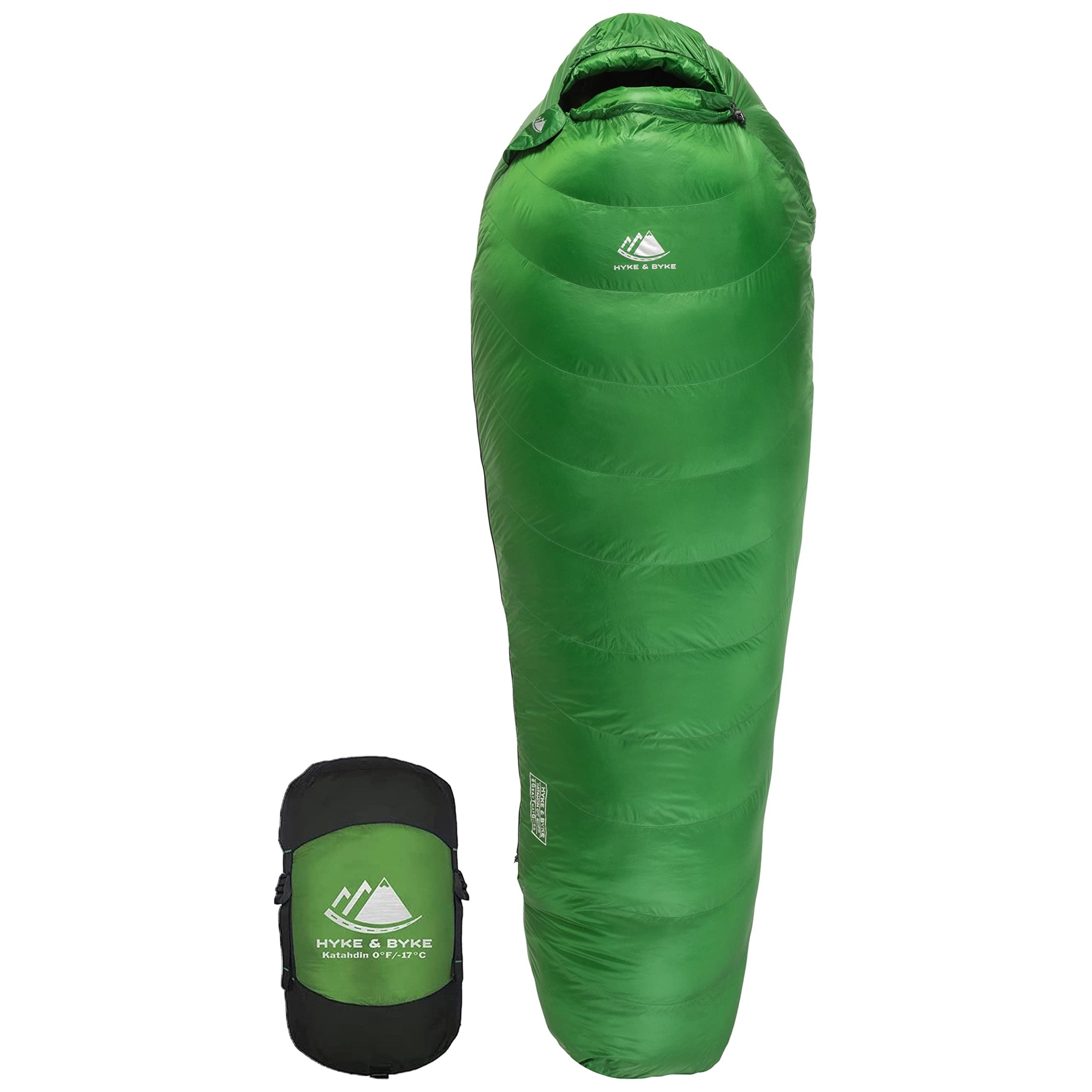 Hyke ＆ Byke Katahdin 15 F Hiking ＆ Backpacking Sleeping Bag Season,  625FP Ultralight Sleeping Bag Water Resistant Aubergine Long 
