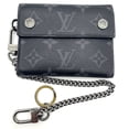 thumbnail image 1 of Pre-Owned Louis Vuitton Monogram Eclipse Chain Compact Wallet Tri-fold M63510 LOUIS VUITTON, 1 of 7