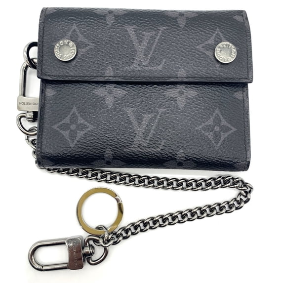 Pre-Owned Louis Vuitton Monogram Eclipse Chain Compact Wallet Tri-fold M63510 LOUIS VUITTON