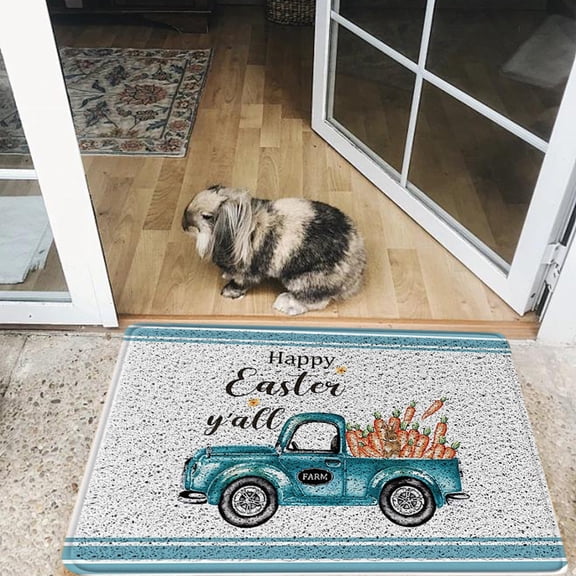 Harpi Area Rug for Bedroom Clearance, Easter Day Door Mat - Front Door Mat - Bath Rug Super Absorbent Quick Dry - Rubber Backing Non Slip Washable Bathroom Floor Mats -Green 16x24 IN
