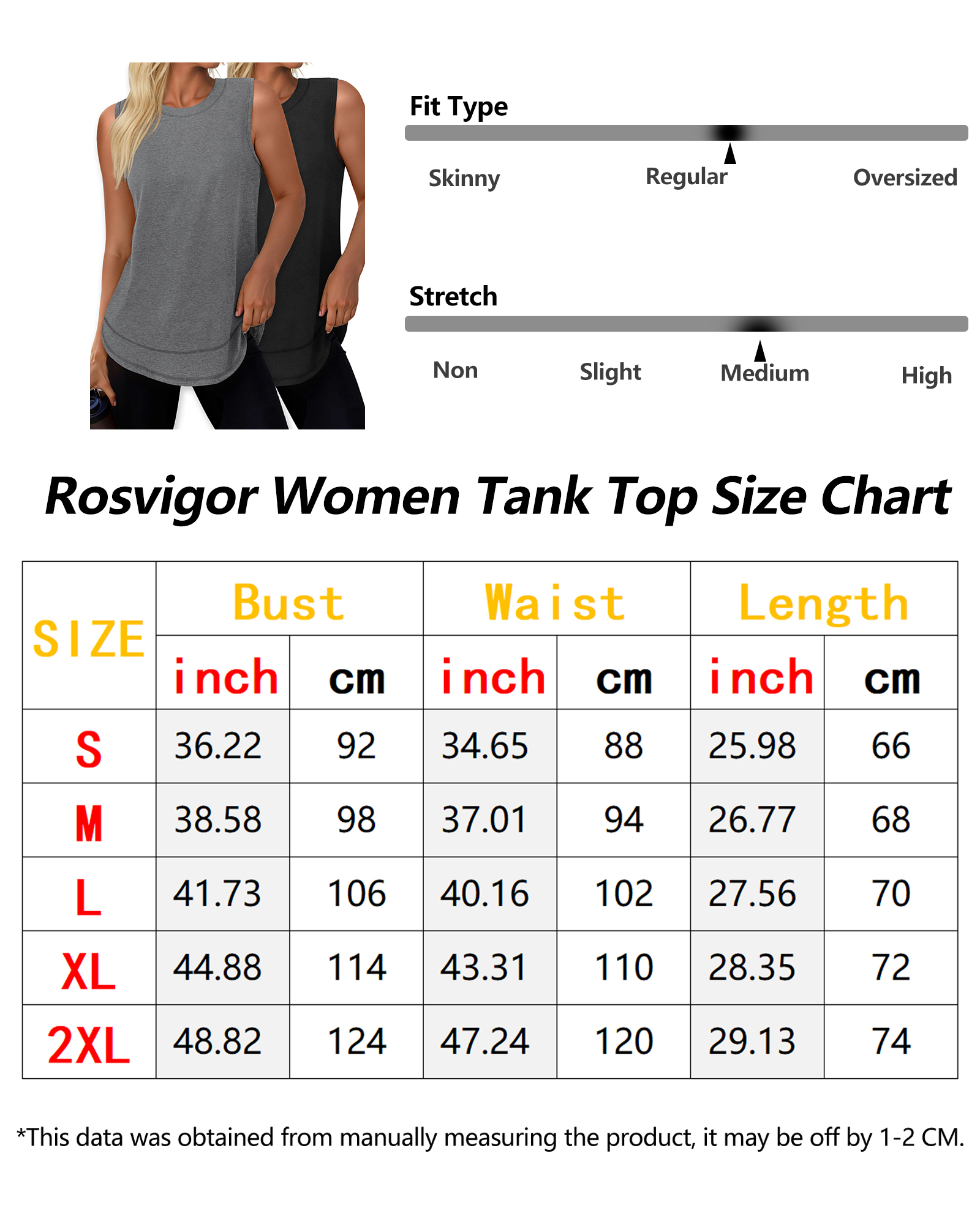 Rosvigor 2-Pack Women's Workout Tank Tops photo 7