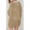 thumbnail image 2 of Sherrylily Women Crochet Cardigan Kimono Boho Long Sleeve Lightweight Oversized Open Front Knitted Sweater, 2 of 4