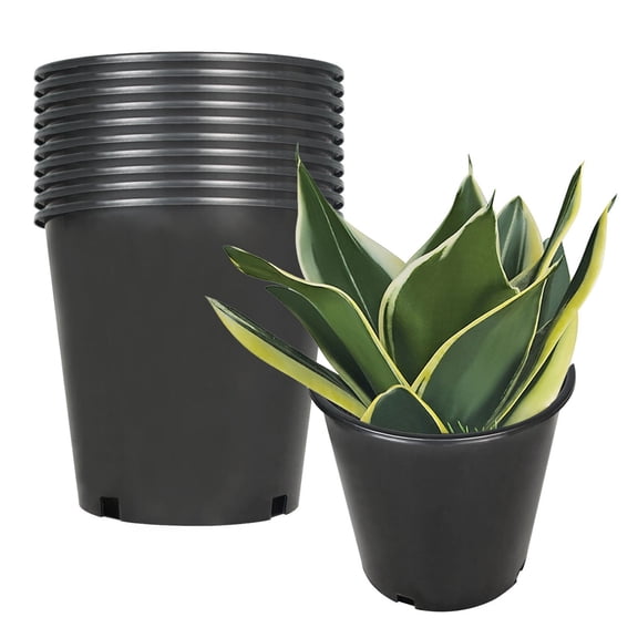 hostic 10Pcs 2gal Premium Black Nursery Pot Plant Container Garden Planter Pots Plastic