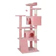 thumbnail image 4 of Pink 54" Sturdy Cat Tree Tower Cat Condo Cat Activity Center Large Playing House, 4 of 4