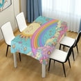 thumbnail image 4 of Yayeee Tablecloths 54" x 54" Rectangle Wrinkle Resistant Party Table Cover, Retro Blue Rainbow, 4 of 8