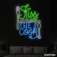 thumbnail image 4 of Craftnamesign Kiss The Cook Neon Sign, Kitchen Art Decor, Restaurant Decor, 4 of 4