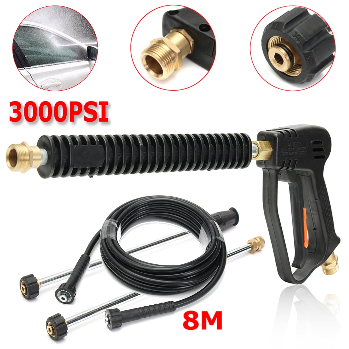 8M Water Washing Hose Replacement For Power High Pressure Washer Car Cleaning US 