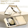 thumbnail image 3 of Compatible Clear Case for Samsung Galaxy Z Flip 5 Phone Case with Hinge Protection,Full Coverage Luxury Transparent Plating PC Thin Case Cover for Samsung Galaxy Z Flip 5 5g Case Champagne Gold, 3 of 7