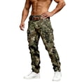 thumbnail image 6 of Camo Cargo Pants for Men Workwear Outdoor Belt Pant Spring Fall Slim Straight Trousers Camouflage M, 6 of 6