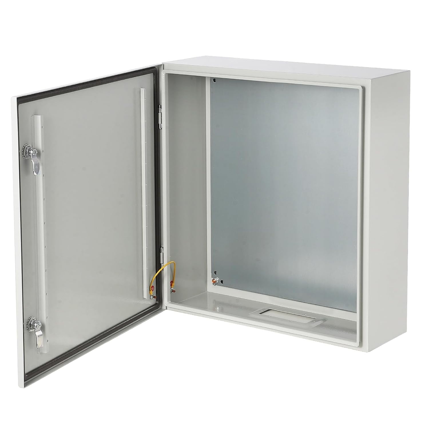 YUSAZENS 24x16x10 IP66 Steel Electrical Junction Box 1.5mm Wall Cold-Rolled Construction Lockable Door with Removable Galvanized Mounting Plate Waterproof Dustproof for Industrial Power Distribution